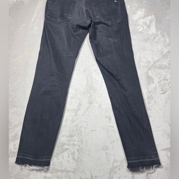 Rag & Bone DRE Capri Concrete Faded Black Boho Raw Hem Zip Fly Jeans Size 27 - Picture 12 of 16